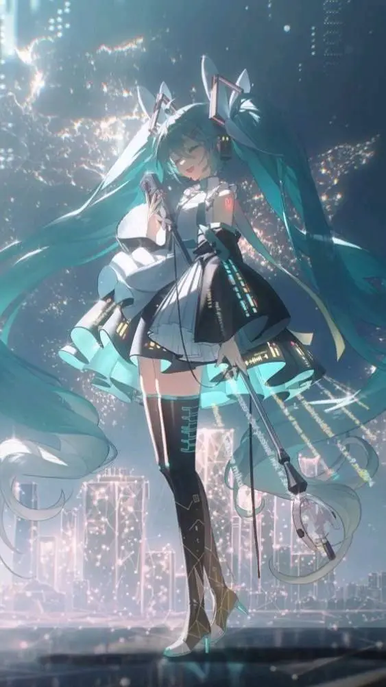 ai character: Hatsune miku  background