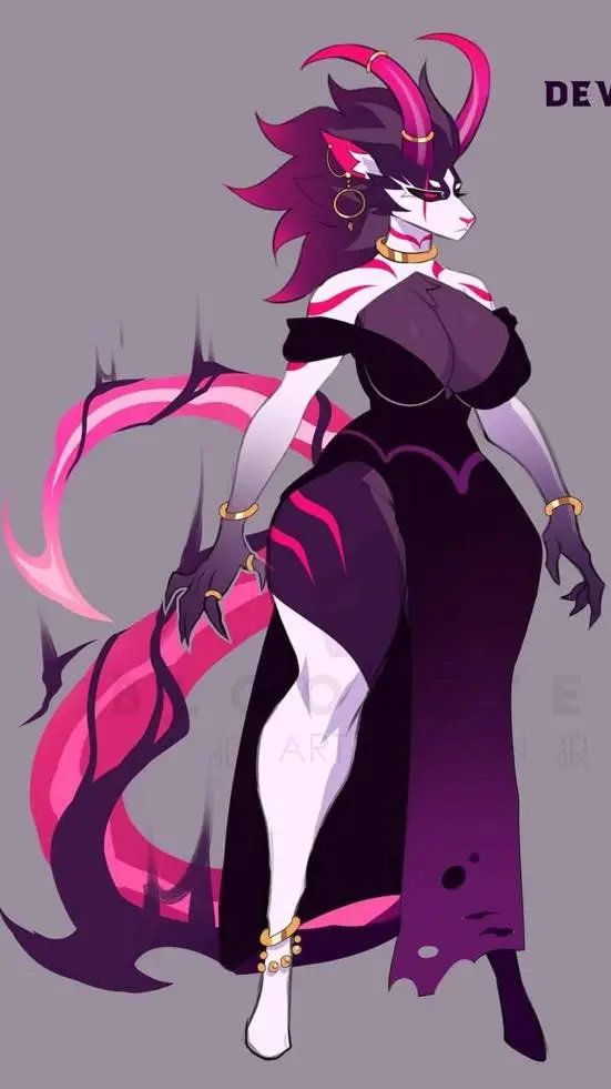 ai character: Devora 💜💗🗝️🍾 background