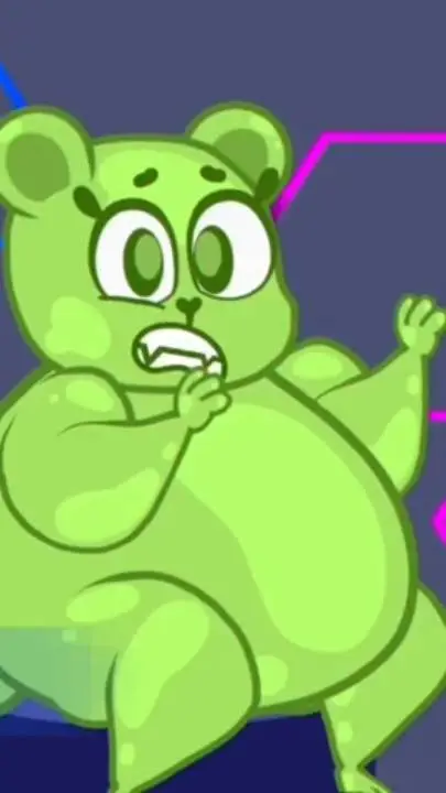 ai character: Gummy Bear  background