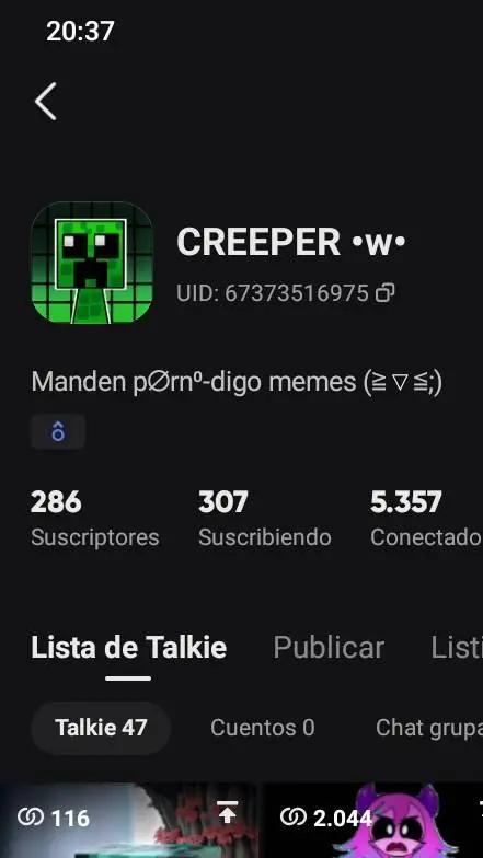 ai character: Creeper uwu background