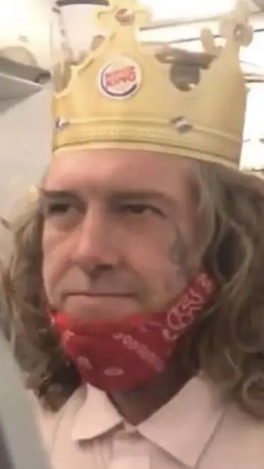 ai character: burger king guy background