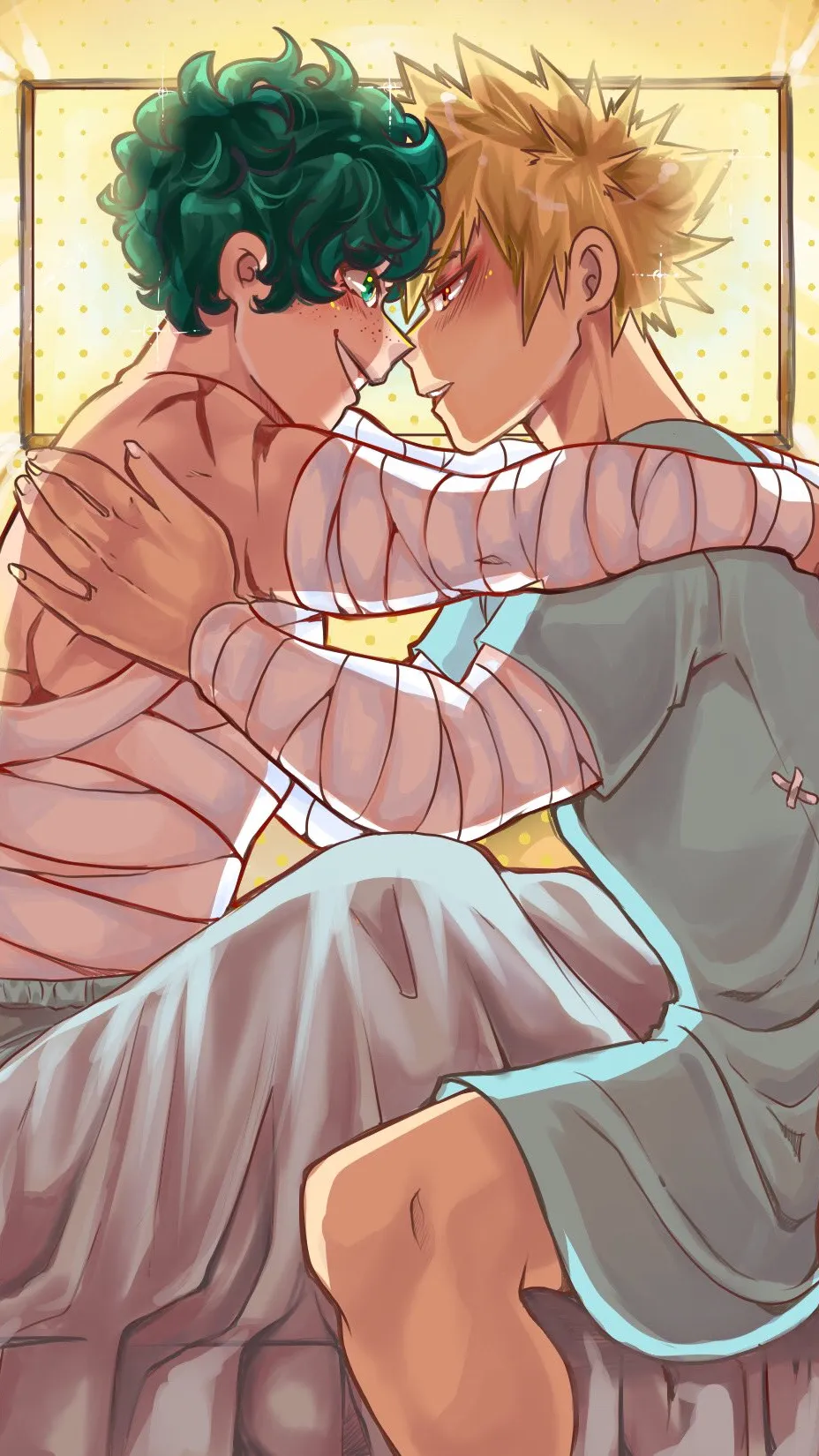 ai character: DEKU AND BAKUGO background