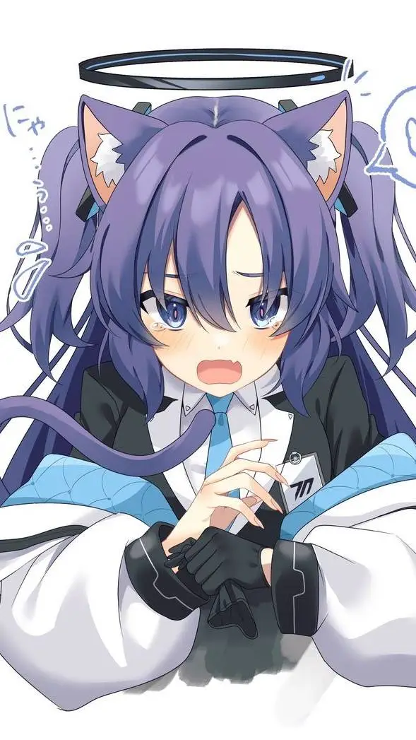 ai character: Hayase Yuuka Neko background