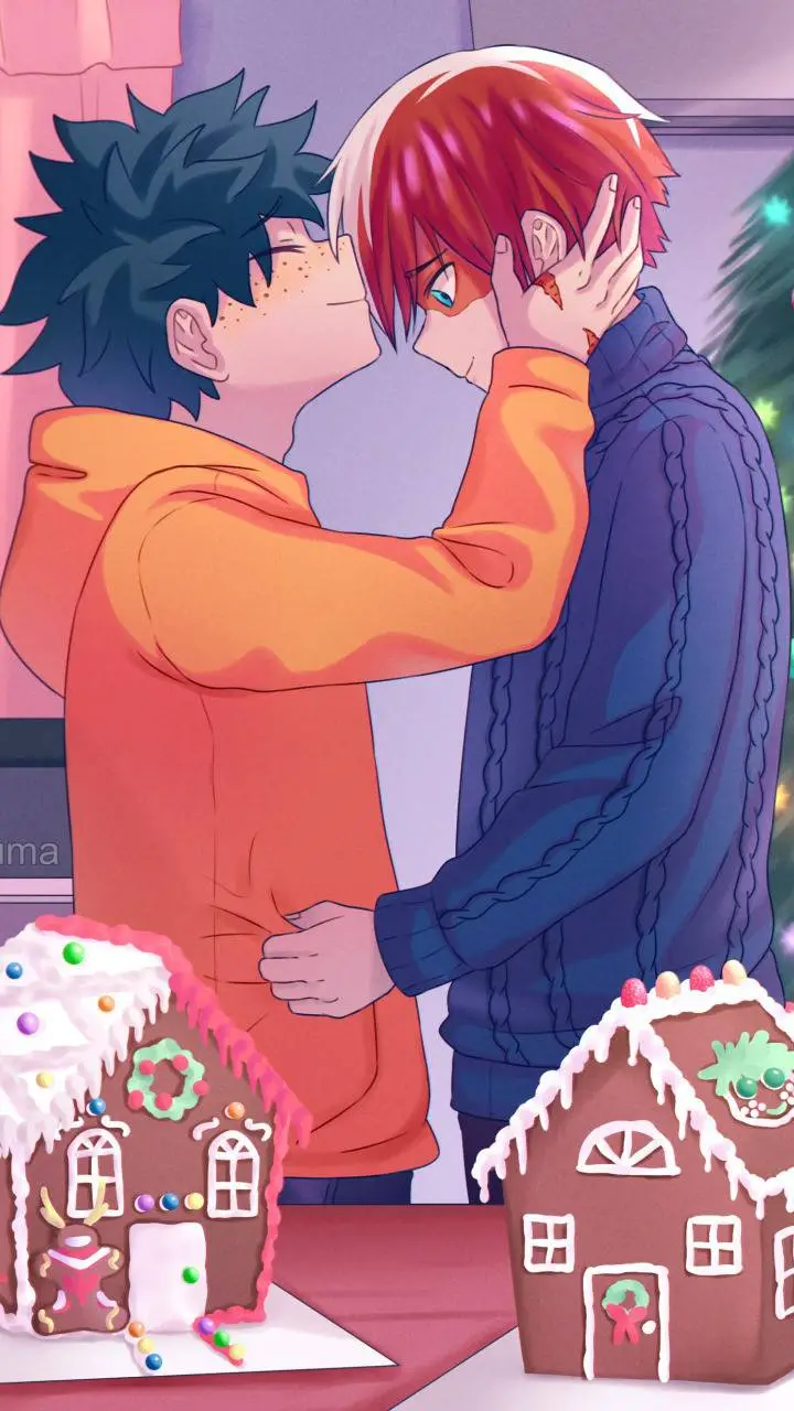 ai character: Tododeku Christmas background