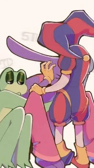 ai character: Ribbit jax pompom background