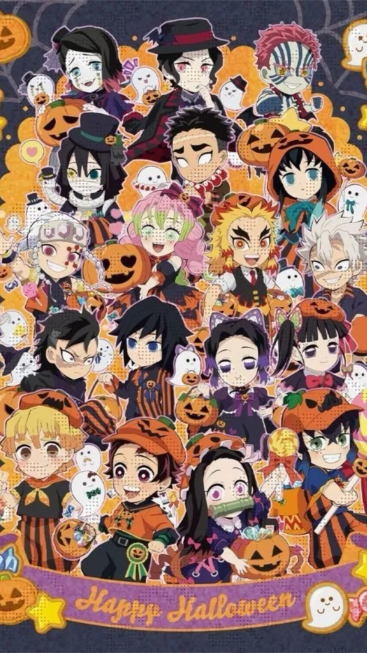 ai character: Kny Halloween  background