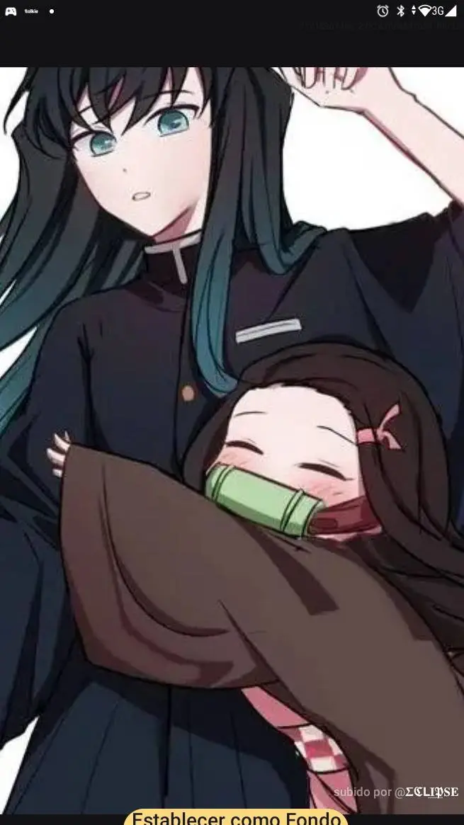 ai character: tokito x nezuko  background