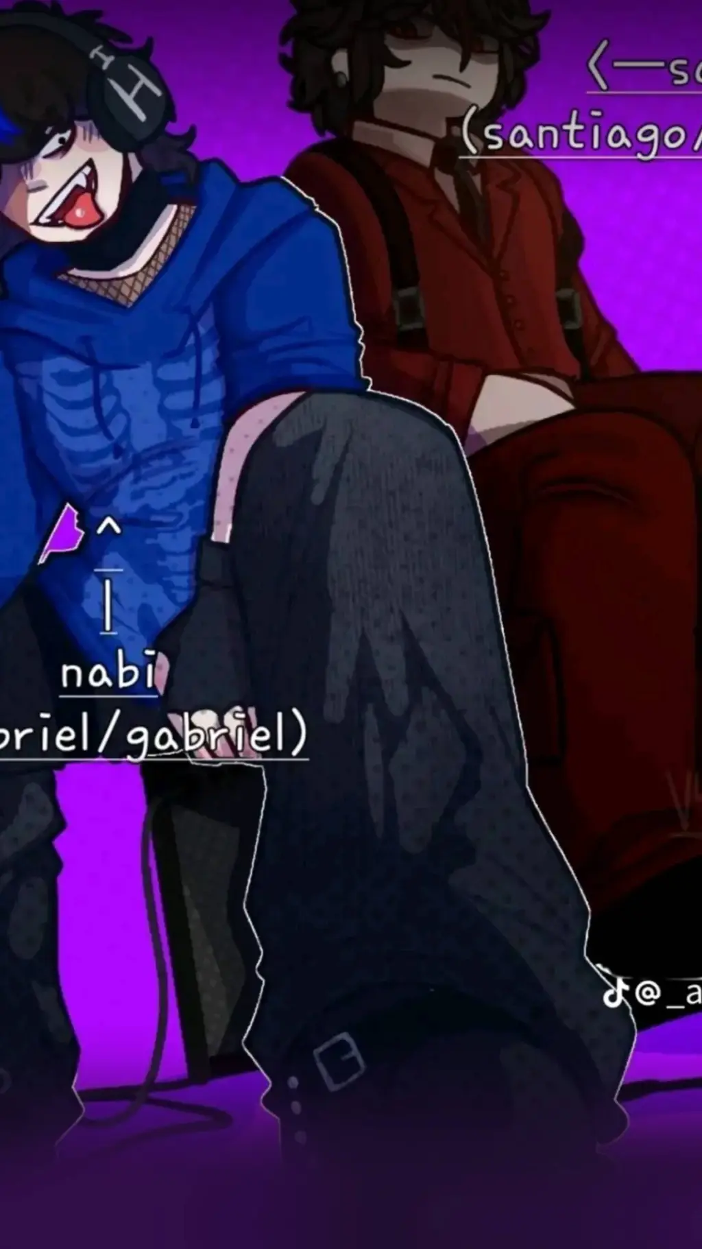 ai character: 💙💜Nabi x santi❤️❤️ background