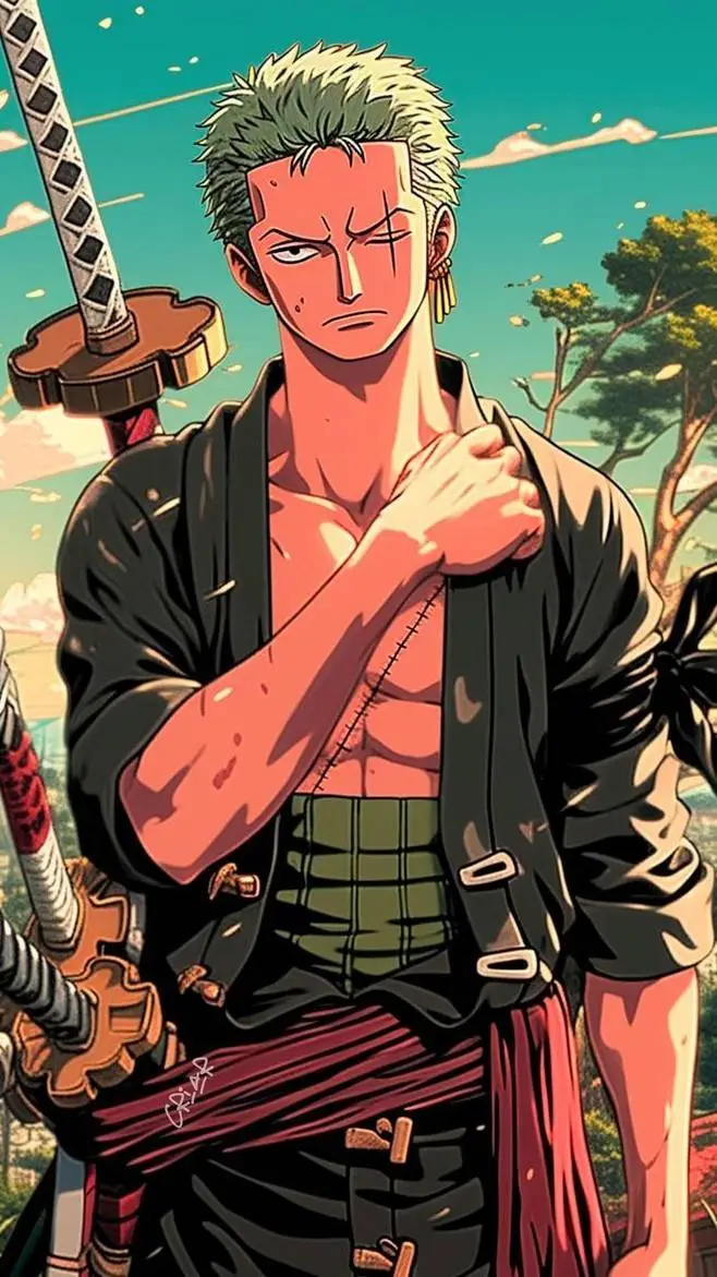 ai character: ZORO ⚔   🟩    🏴‍☠️ background