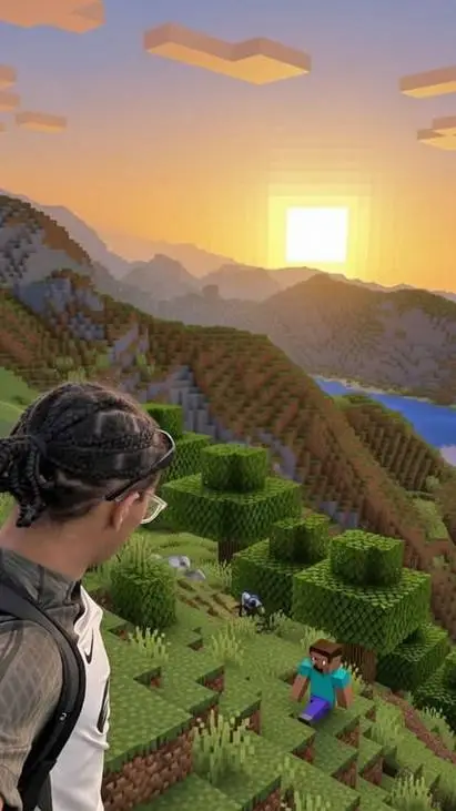 ai character: minecraft background