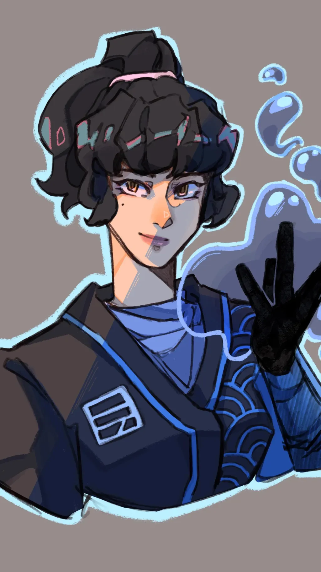 ai character: Nya - ninjago background