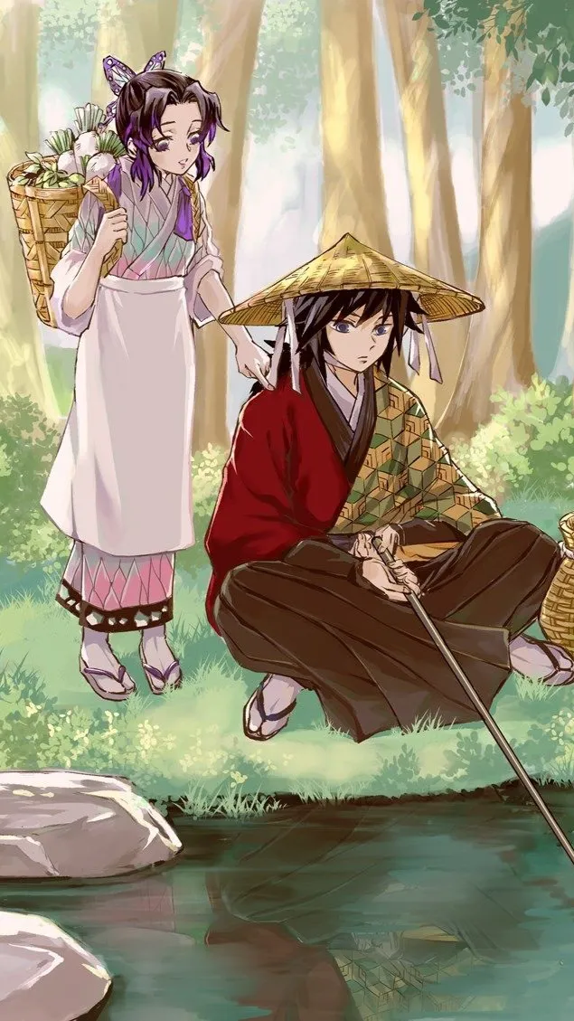 ai character: Shinobu modern au background