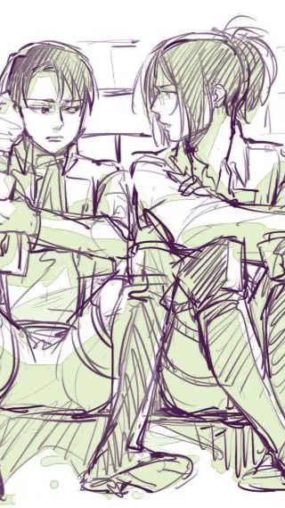 ai character: Hange X Levi 9 background