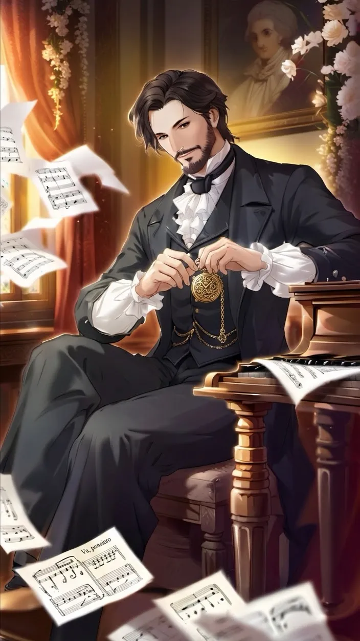 ai character: Giuseppe Verdi background