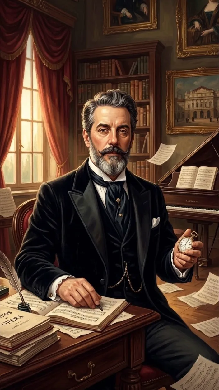 ai character: Giacomo Puccini background