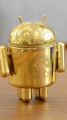 ai character: Android dorado  background