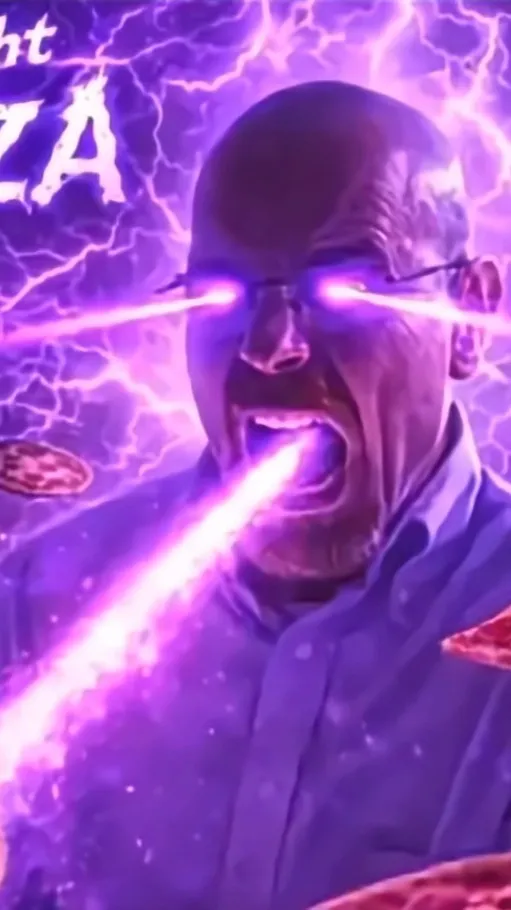 ai character: Walter Pizza White background