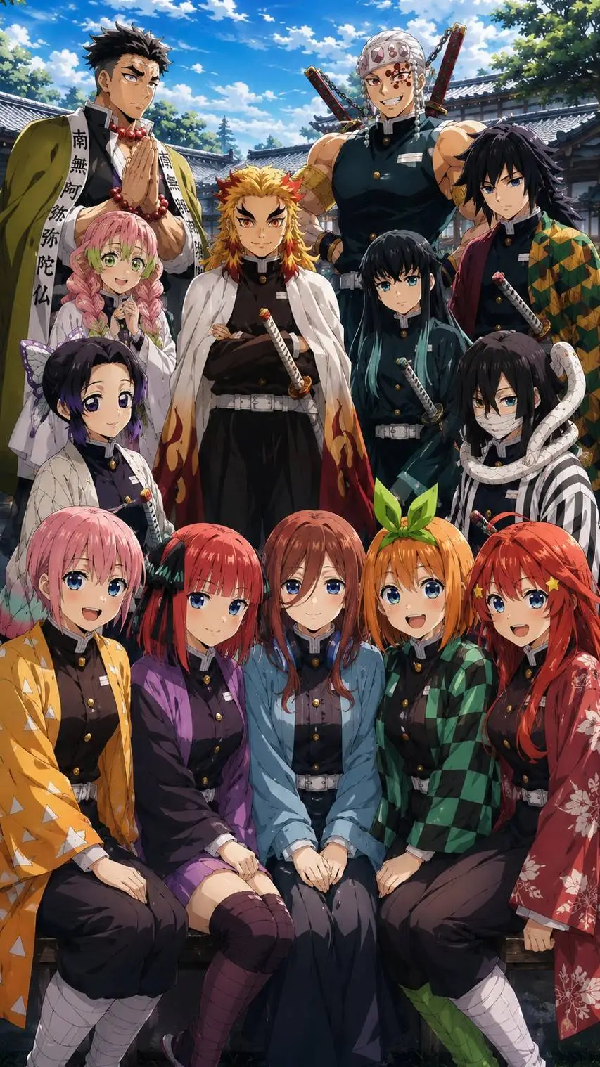 ai character: KNY x Quintillizas background