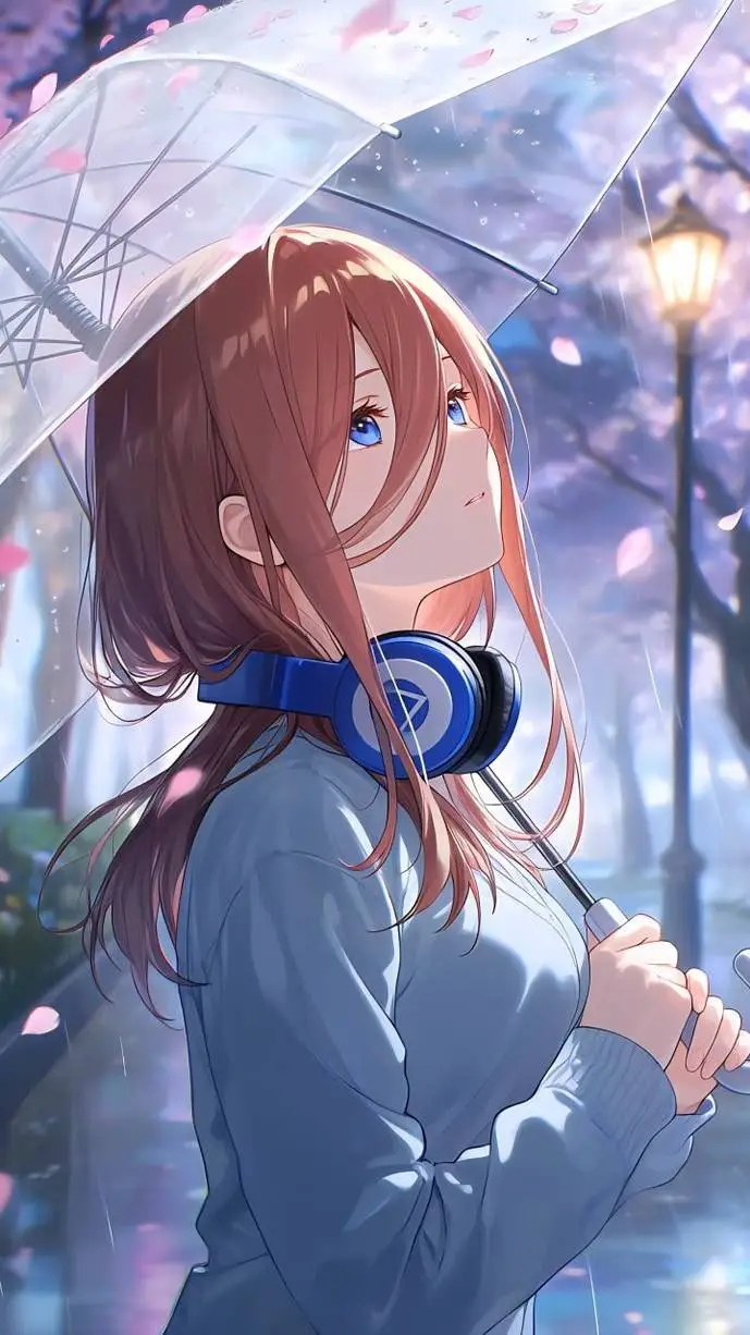 ai character: Miku nakano 💙 background