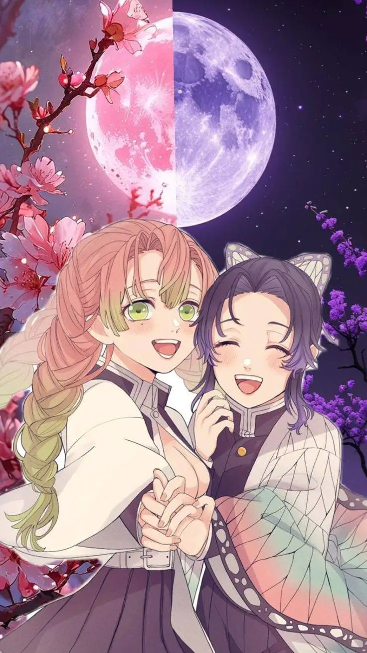 ai character: Shinobu y Mitsuri  background
