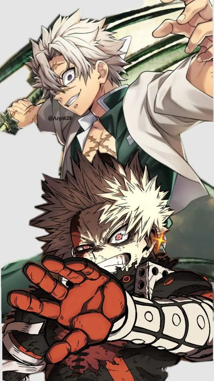 ai character: Bakugo y Sanemi background