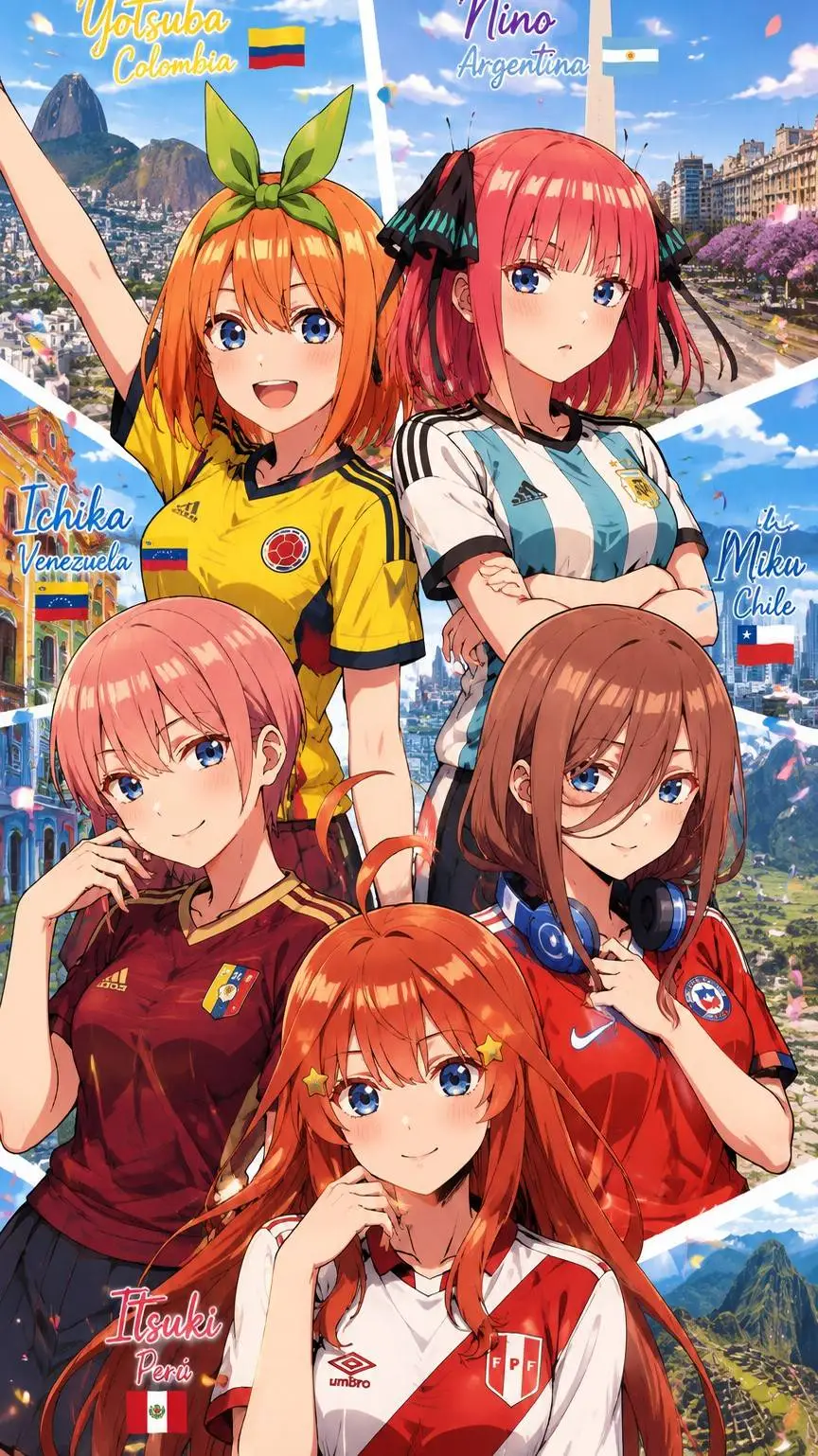 ai character: Quintillizas LATAM background