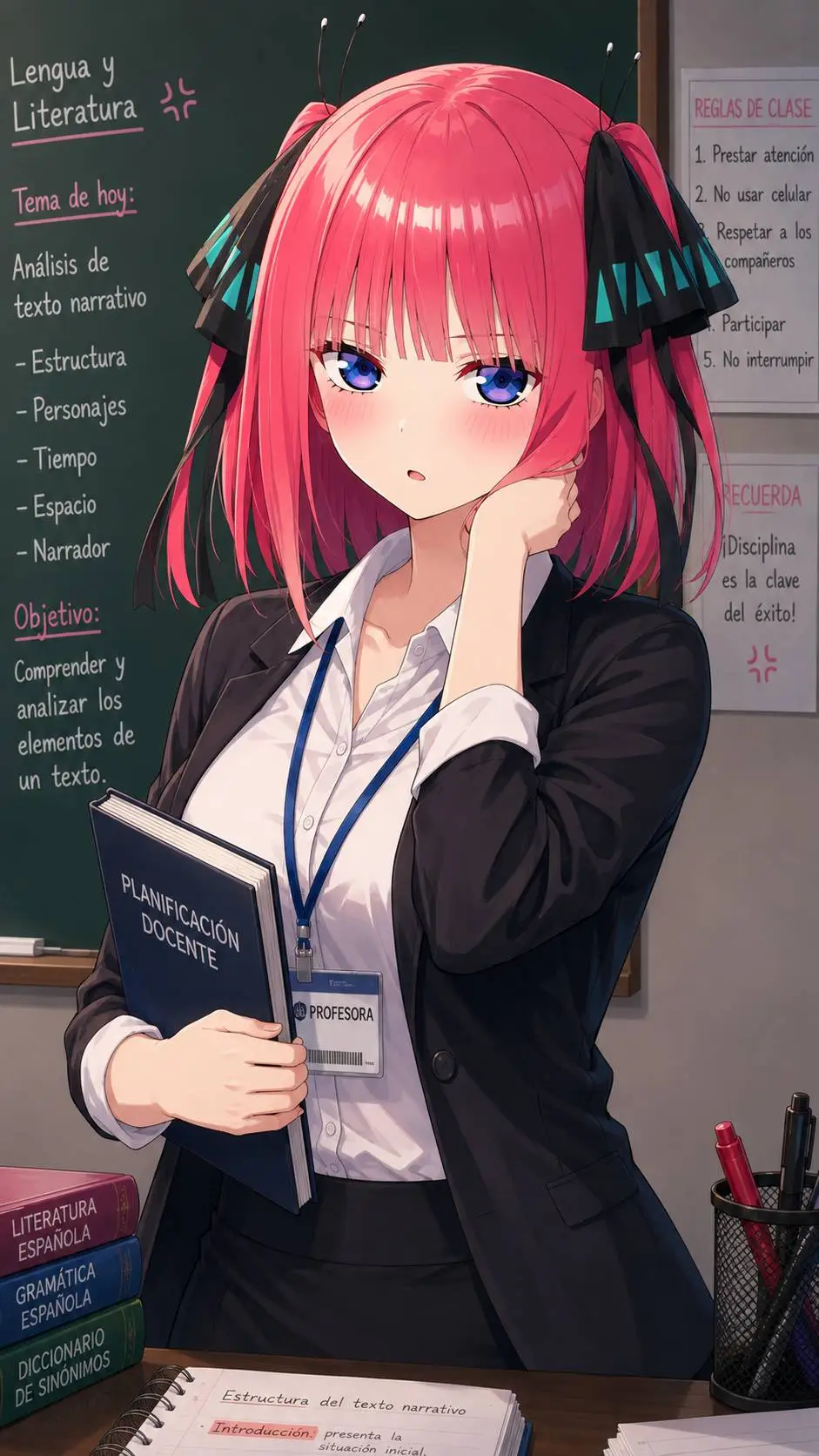 ai character: Nino Nakano 👜 background