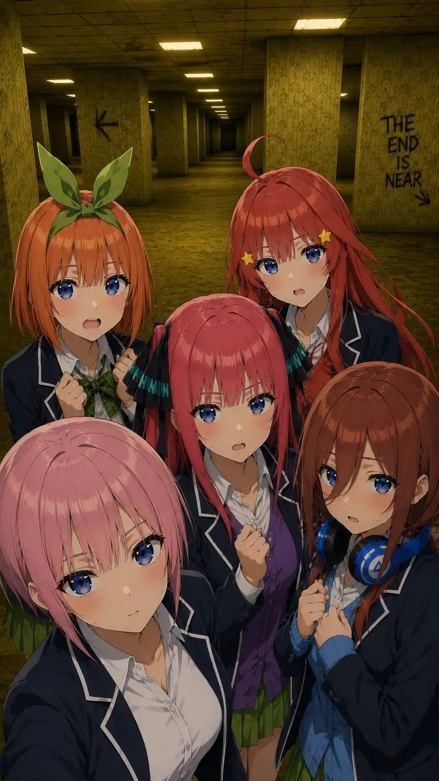 ai character: Hermanas Backrooms background