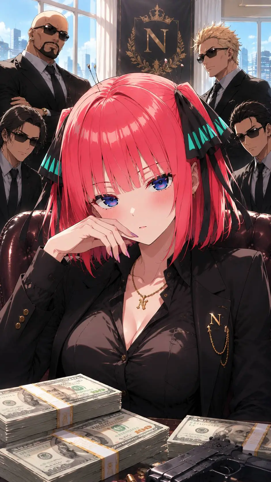 ai character: Nino Nakano 💎 background