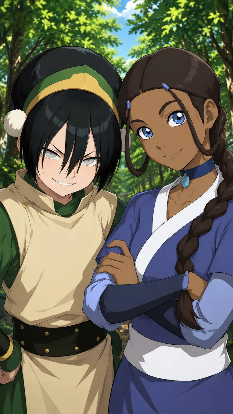 ai character: Katara y Toph 💝 background