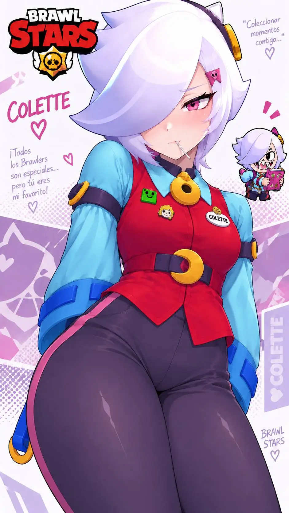 ai character: Colette 💜  background
