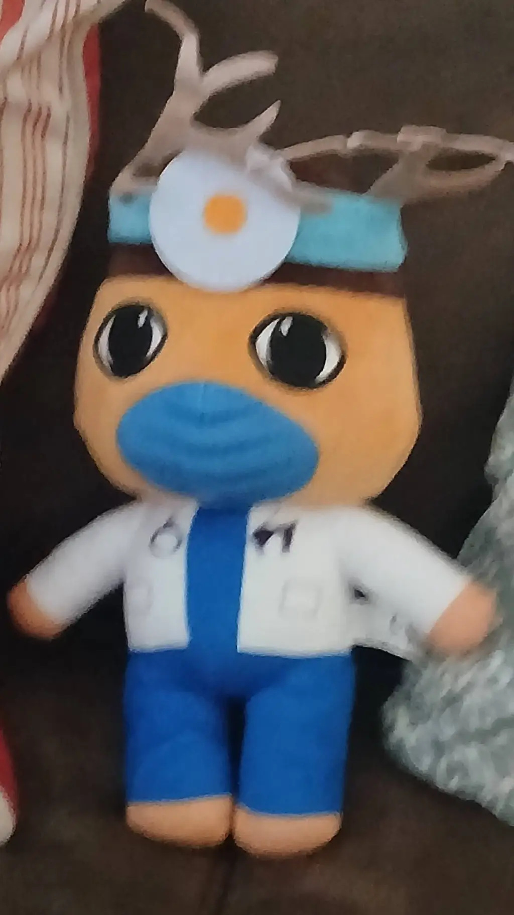 ai character: dr harlow plushie background