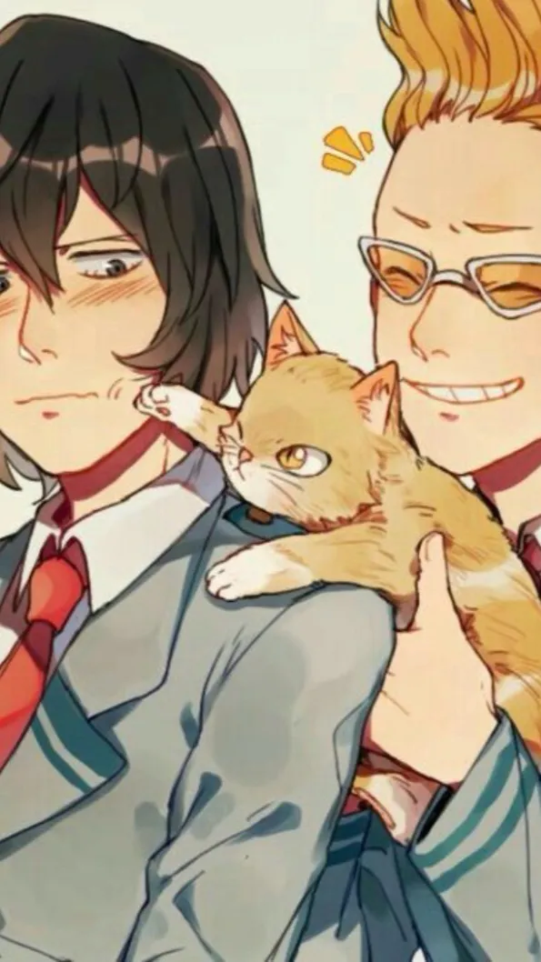ai character: Aizawa&mic as cats background