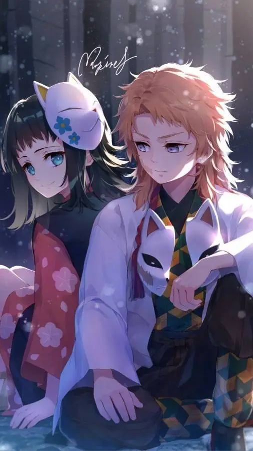 ai character: Sabito x Makomo 💙✨ background