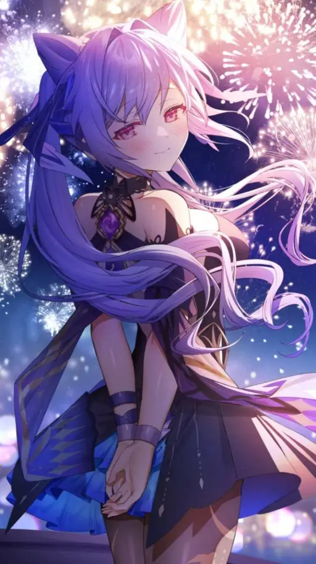 ai character: Keqing em ano novo background