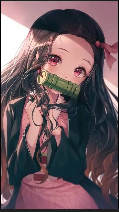 ai character: Nezuko🎍🩷 background