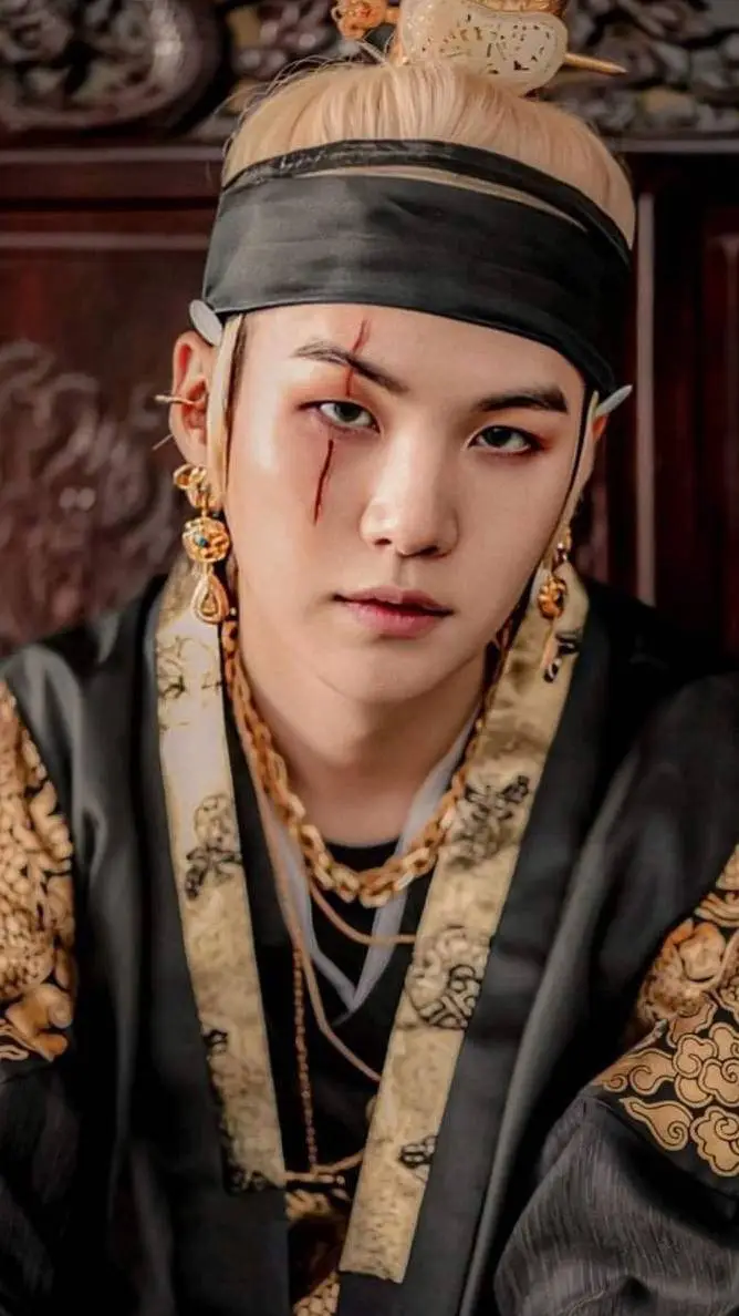 ai character: MIN YOONGI background