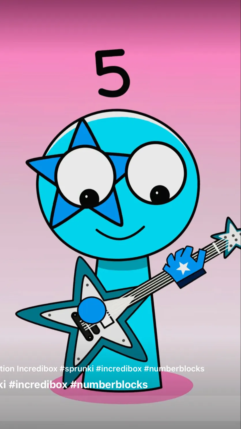 ai character: Number Blocks 5 background
