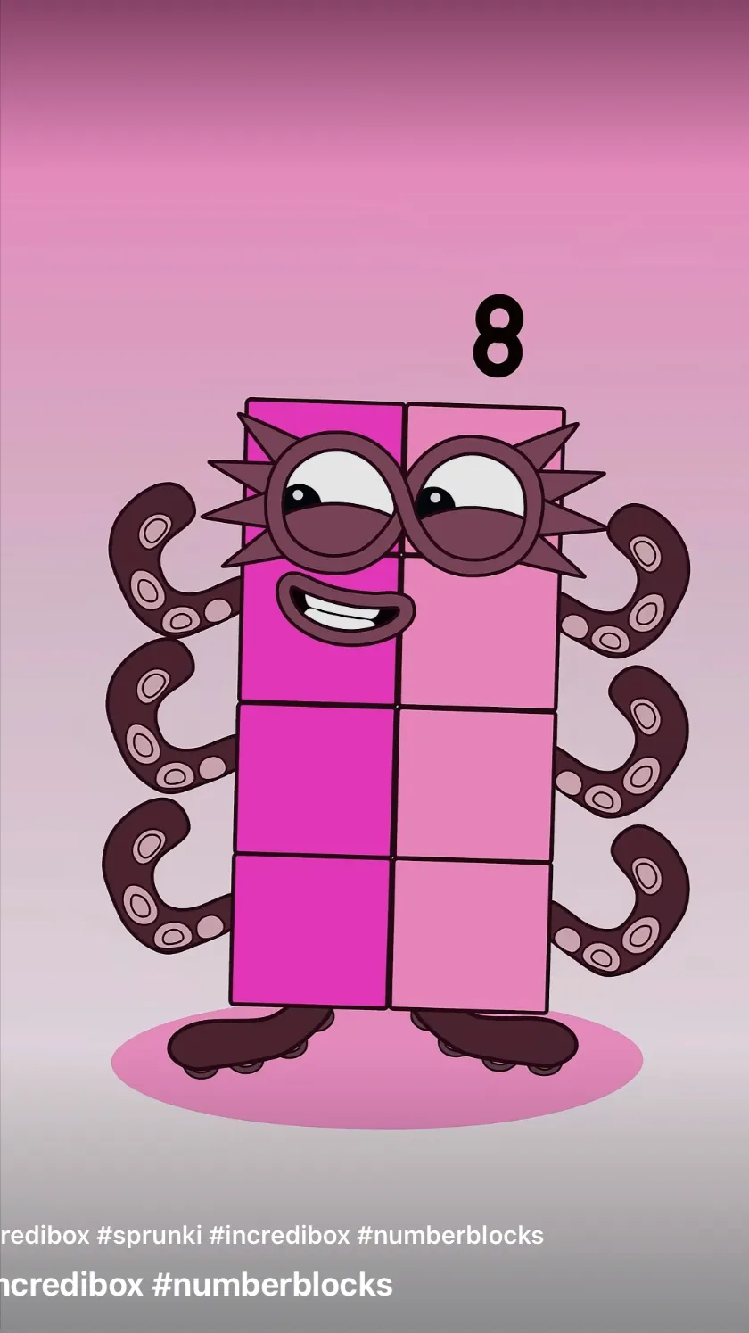 ai character: Number Blocks 8 background