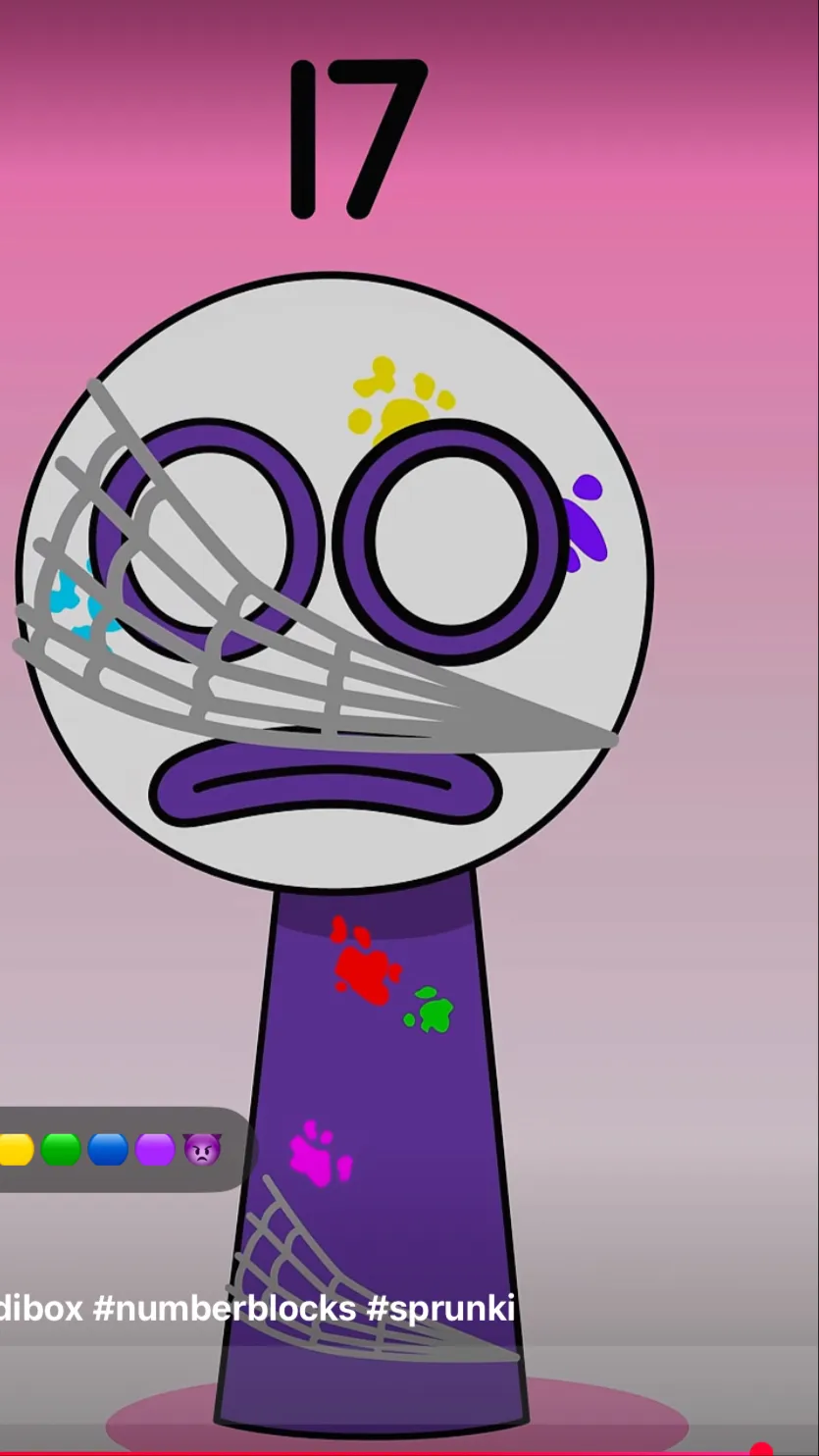 ai character: Number Blocks 17 h background