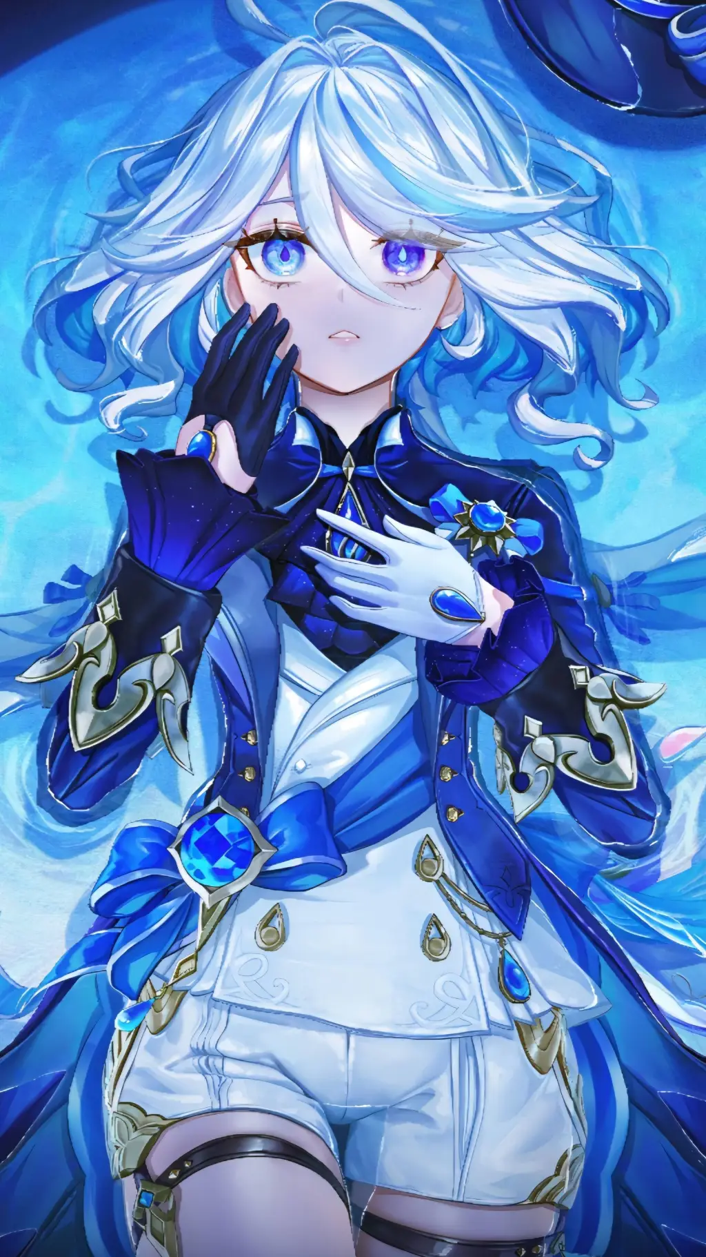ai character: 🌊🔷️~☆Furina☆~🔷️🌊 background