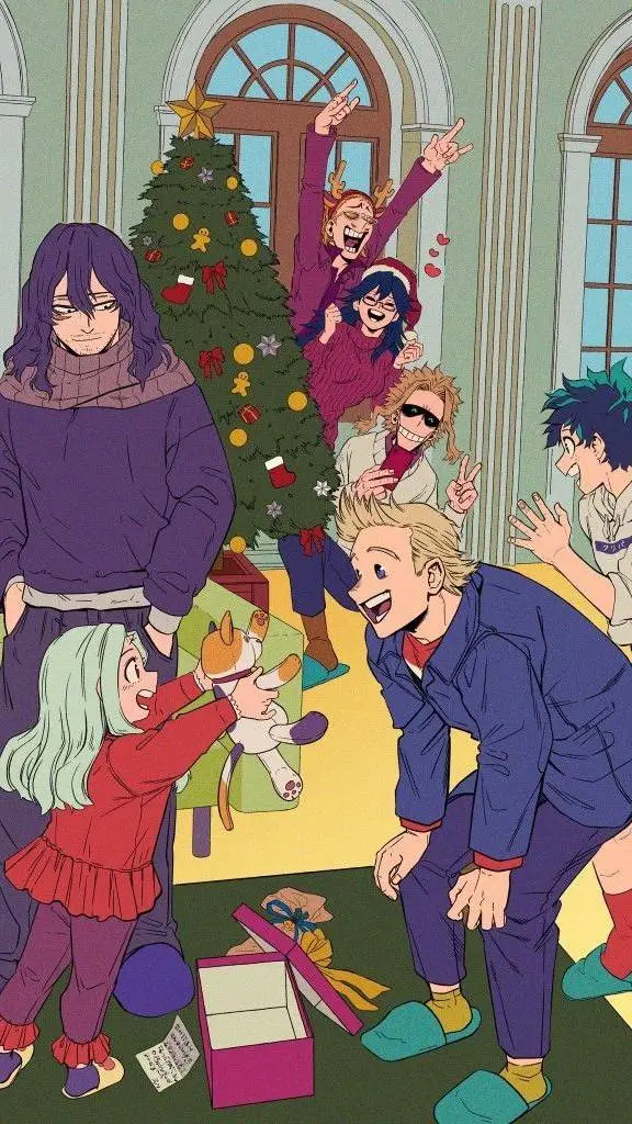 ai character: MHA christmas eve🎄 background