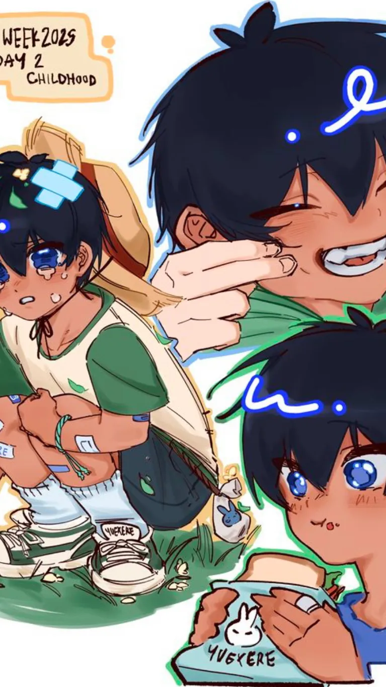 ai character: Isagi criança  background