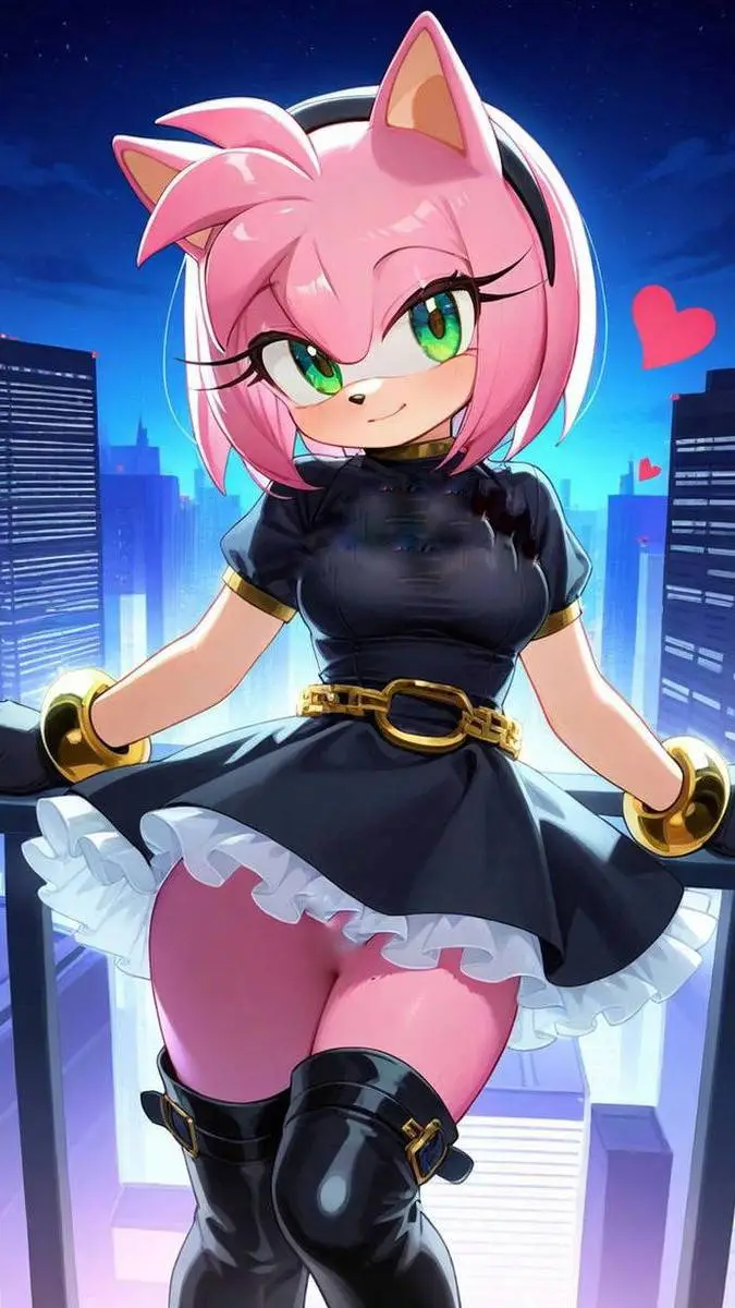 ai character: Amy Rose Emo 2🖤🤍🖤 background