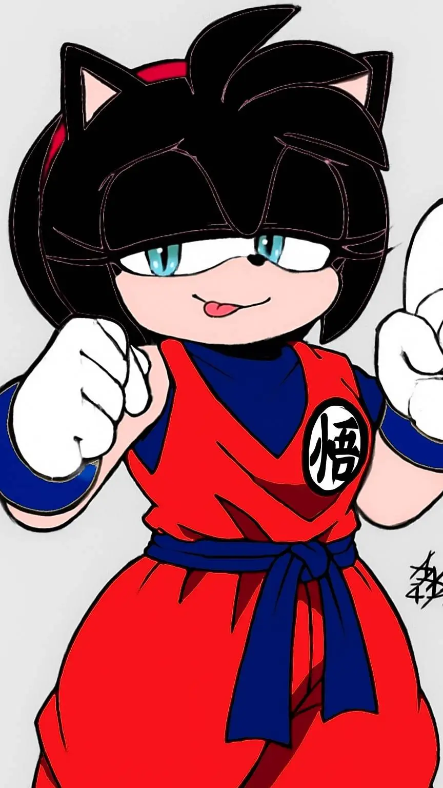 ai character: Gokú mujer eriza  background