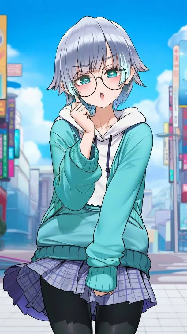 ai character: HIFUMI SUU🩶🩵 background