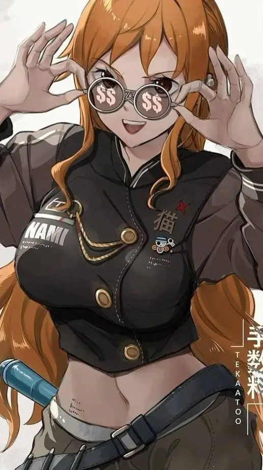 ai character: NAMI🧡🍊 background