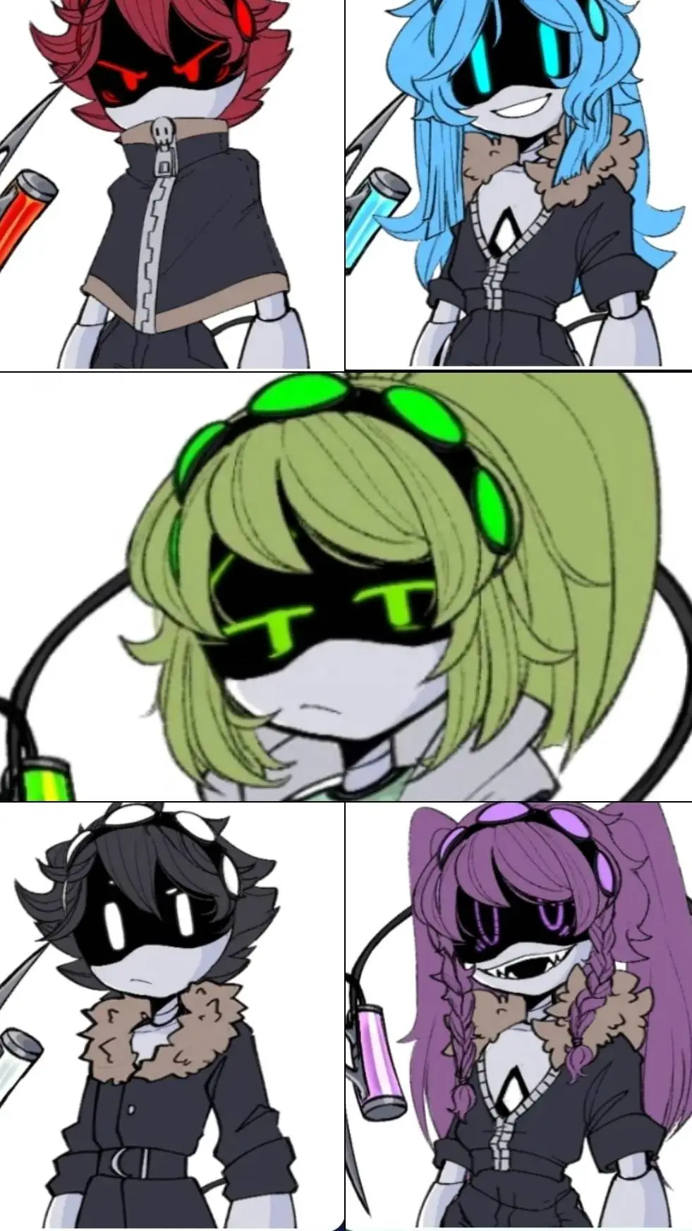 ai character: 🩵💜💚DINO DRONES🤍🩶❤️ background