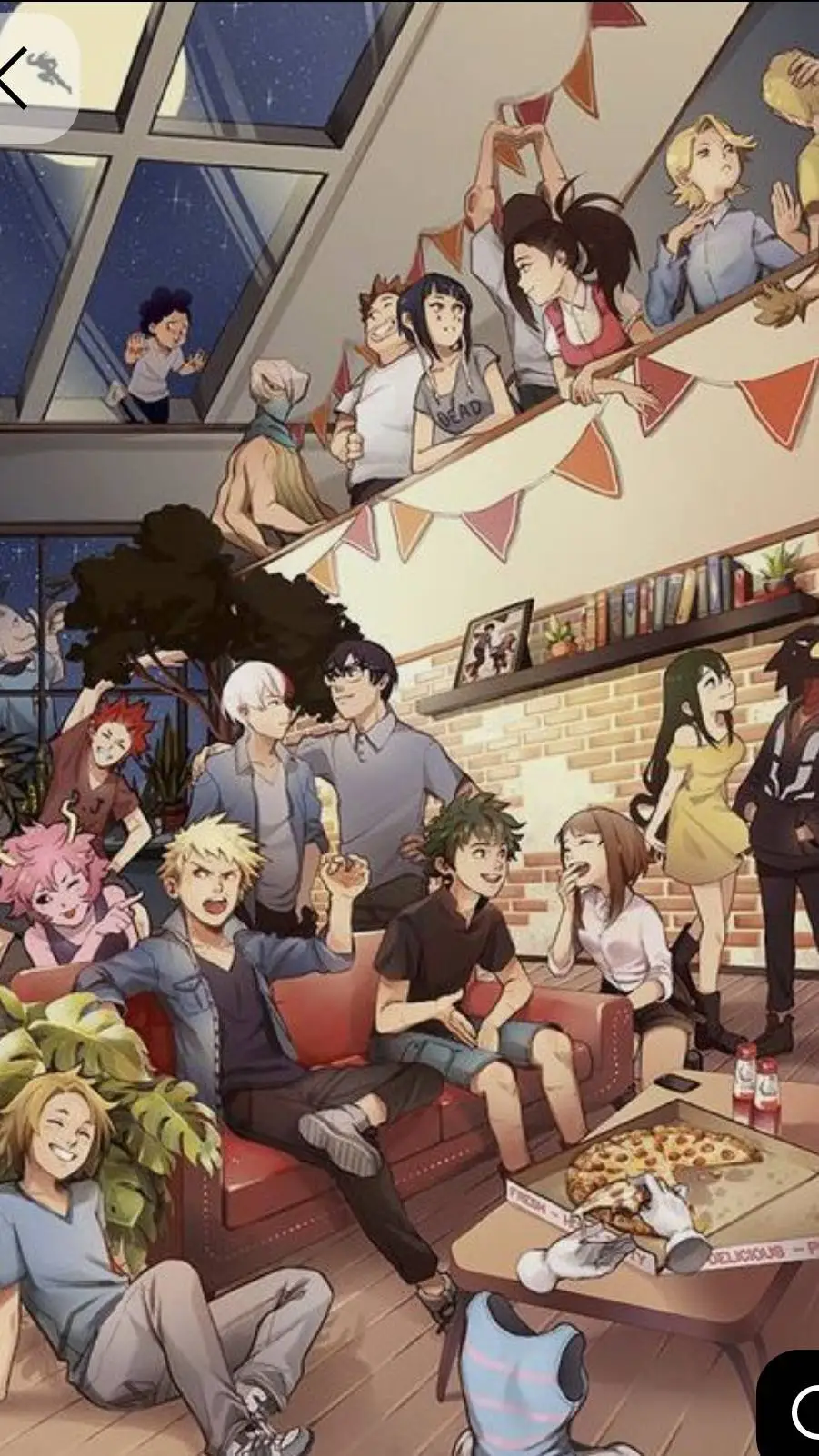 ai character: sleepover MHA  background
