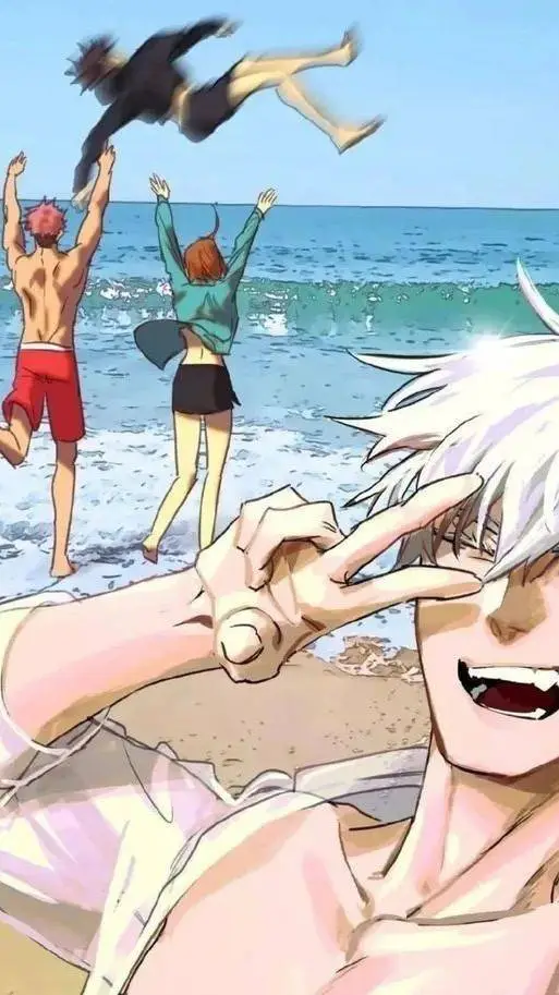 ai character: Jjk Beach day!  background